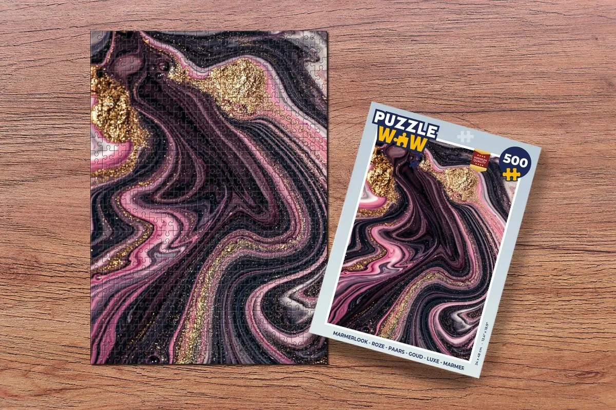 PuzzleWow Marmerlook Legpuzzel 500 Stuks - Multicolor
