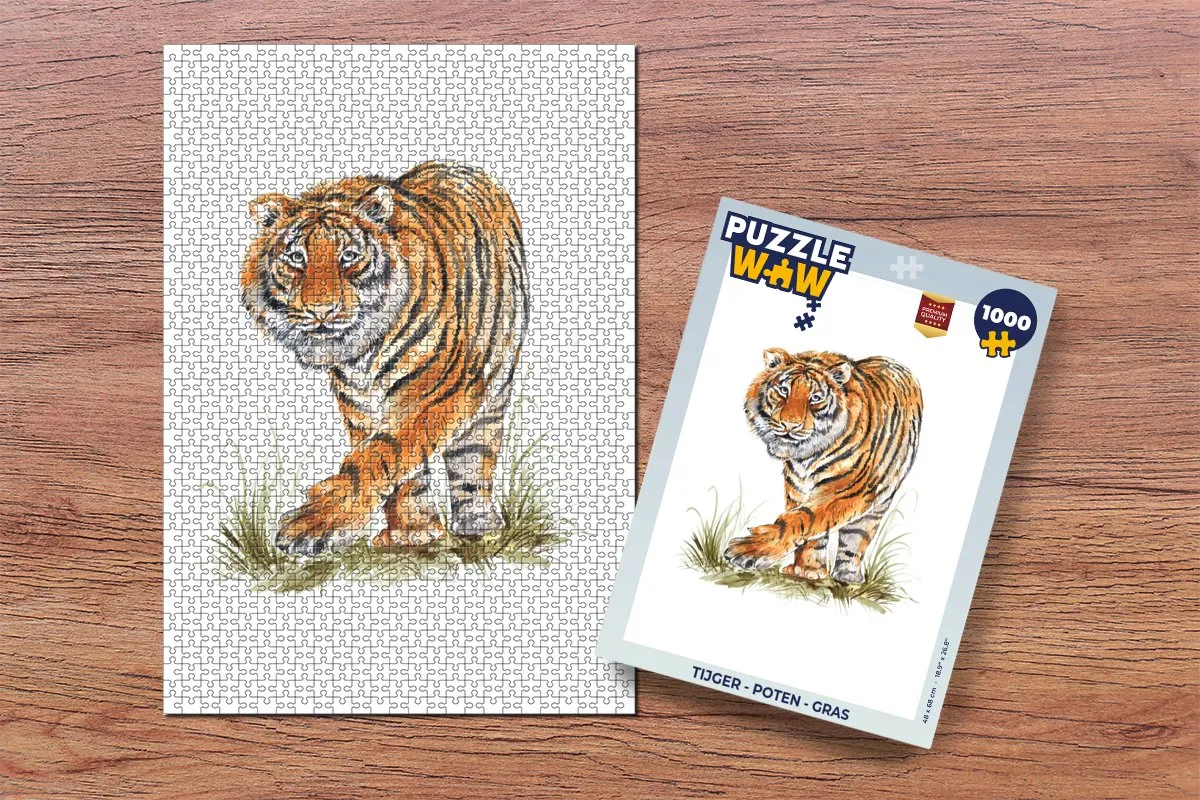 PuzzleWow Tijger Poten Legpuzzel 1000 Stuks - Multicolor
