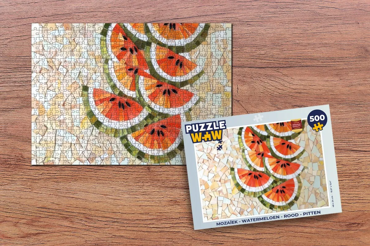 PuzzleWow Mozaïek Watermeloen Legpuzzel 500 Stuks - Rood