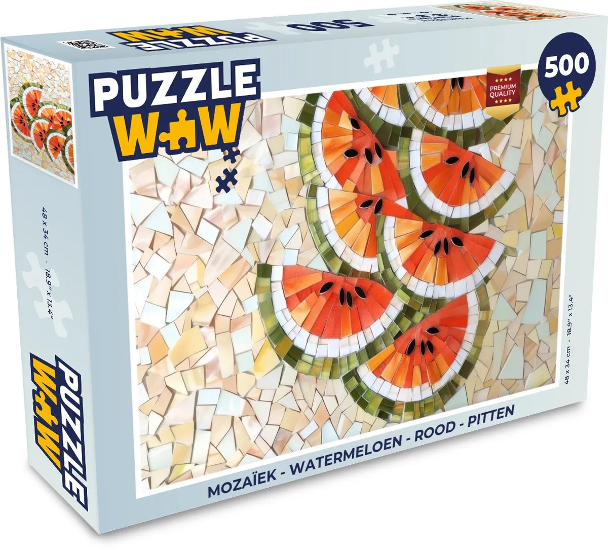 PuzzleWow Mozaïek Watermeloen Legpuzzel 500 Stuks - Rood