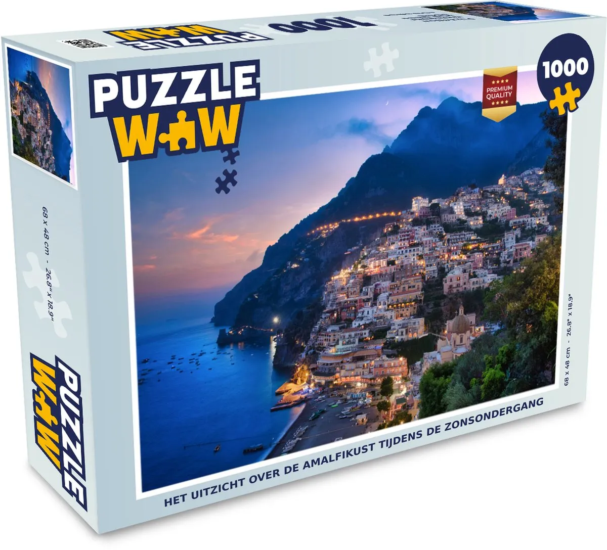 PuzzleWow Legpuzzel Amalfikust Zonsondergang 1000 Stuks