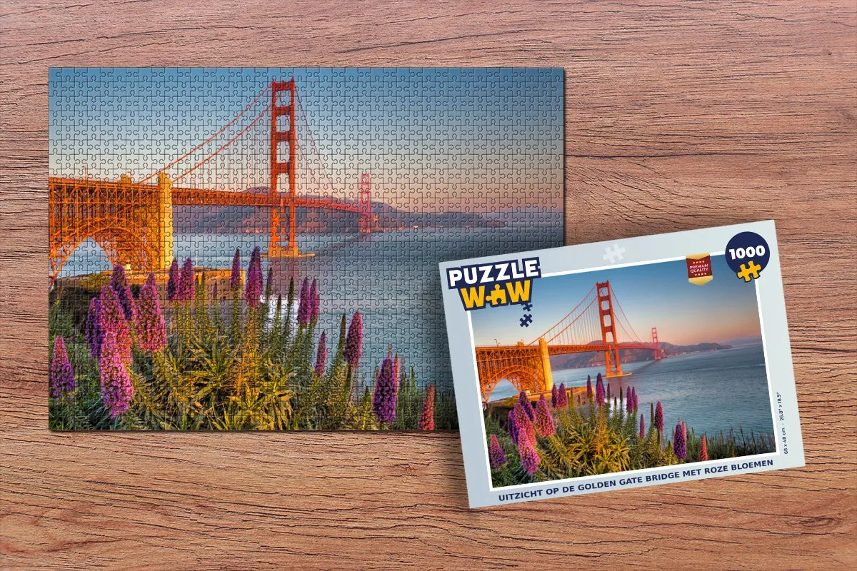 PuzzleWow Golden Gate Bridge Legpuzzel 1000 Stuks - Multicolor
