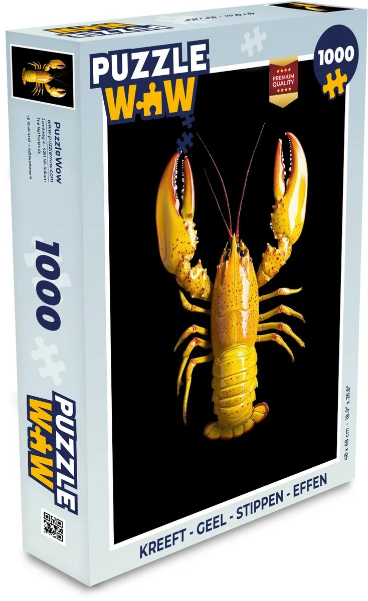 PuzzleWow Kreeft Legpuzzel 1000 Stuks - Geel