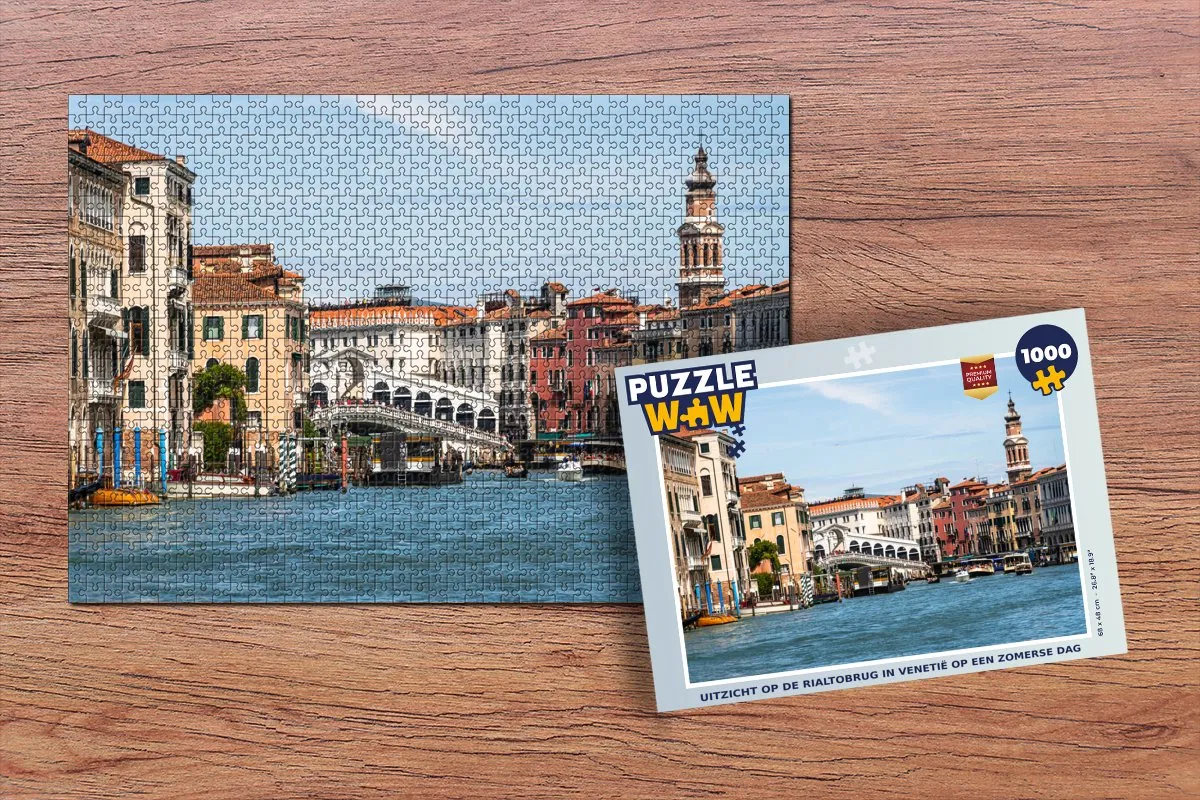 PuzzleWow Legpuzzel Rialtobrug Venetië 1000 Stuks - Multicolor