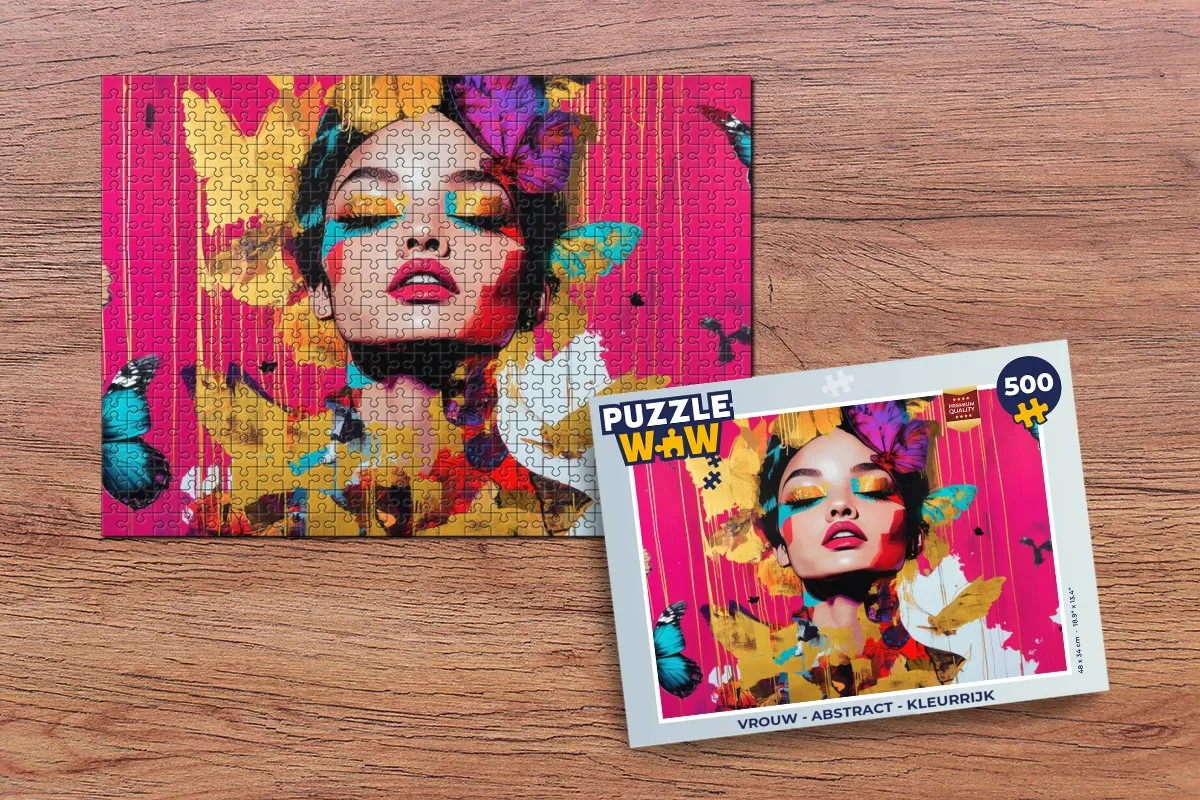 PuzzleWow Abstract Legpuzzel 500 Stuks - Vrouw Kleurrijk