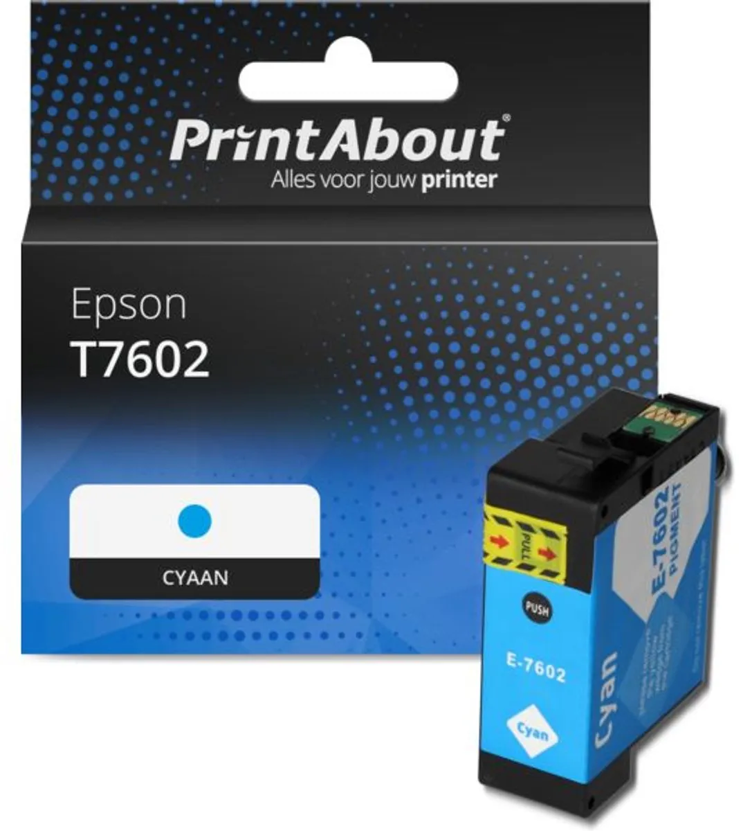 PrintAbout T7602 Inktcartridge Cyaan - 29.5ml - Epson
