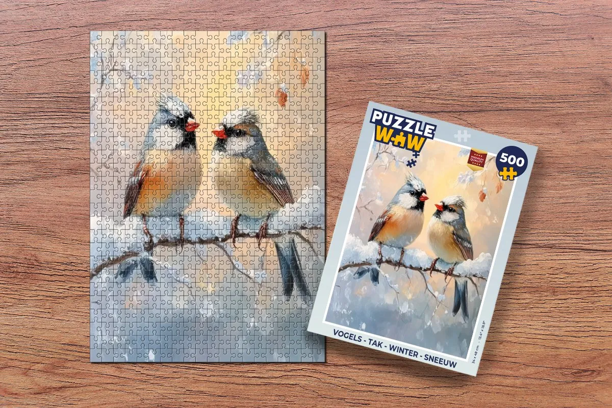 PuzzleWow Vogels in de Sneeuw Legpuzzel 500 Stuks - 8721166929654
