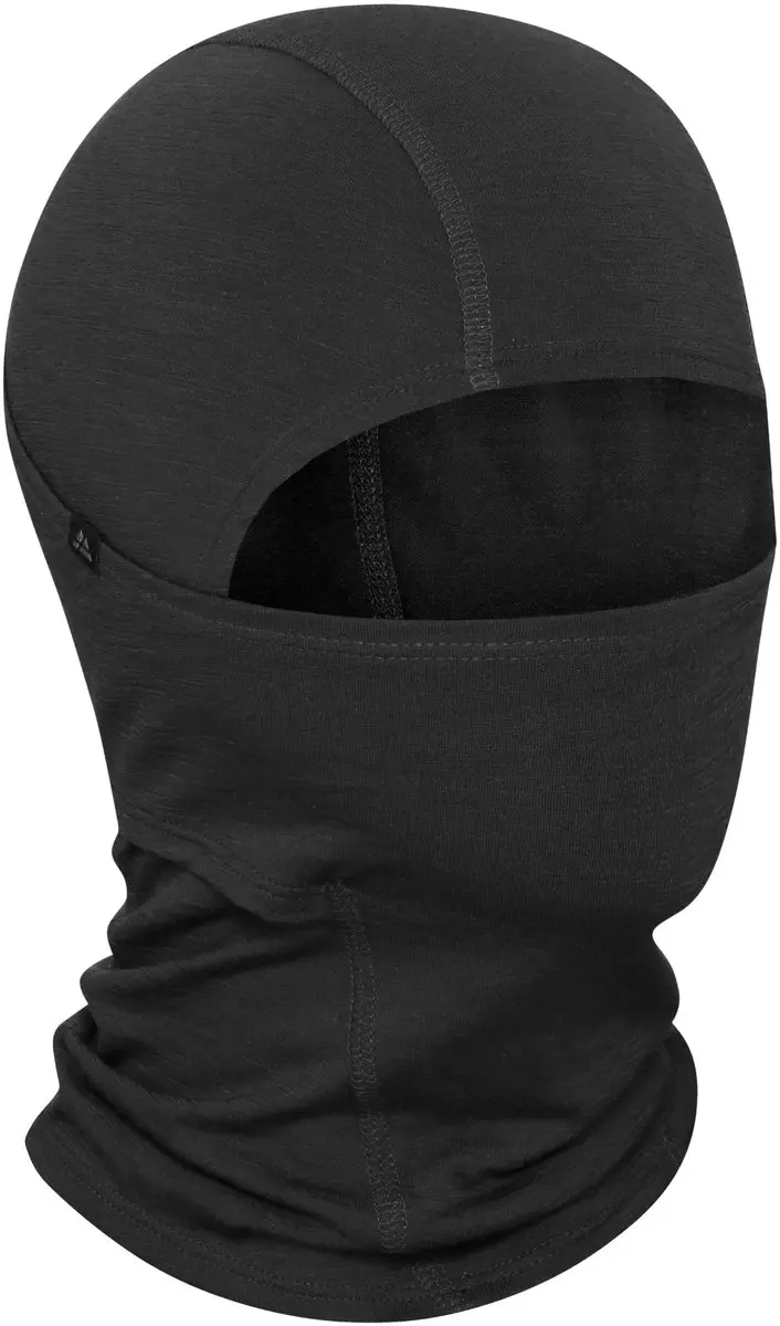 DANISH ENDURANCE Merinowol Balaclava - Lichtgewicht Sjaal - Functioneel Gezichtsmasker - Unisex - Zwart - Maat S/M