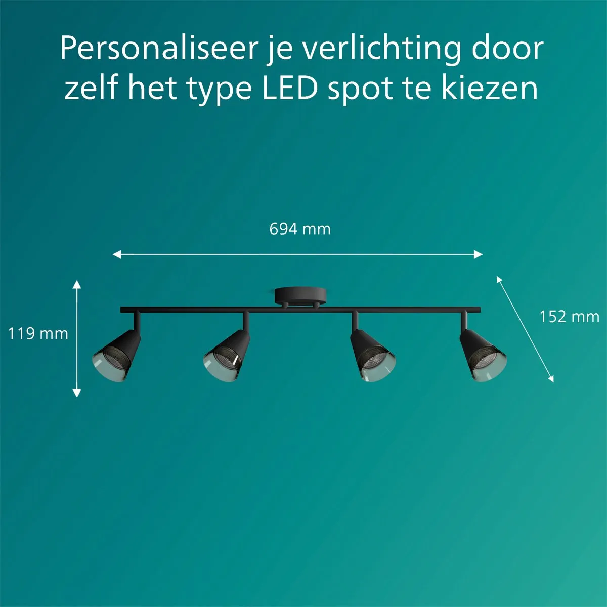 Philips Cleft Spot Plafondspot 3x5W - Zwart