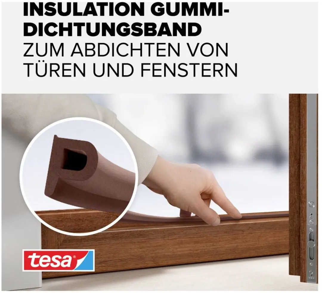 Tesa tesamoll Afdichtingstape P-PROFILE 05390-00101-00 - 6m x 9mm - Bruin - afbeelding 6 van 6