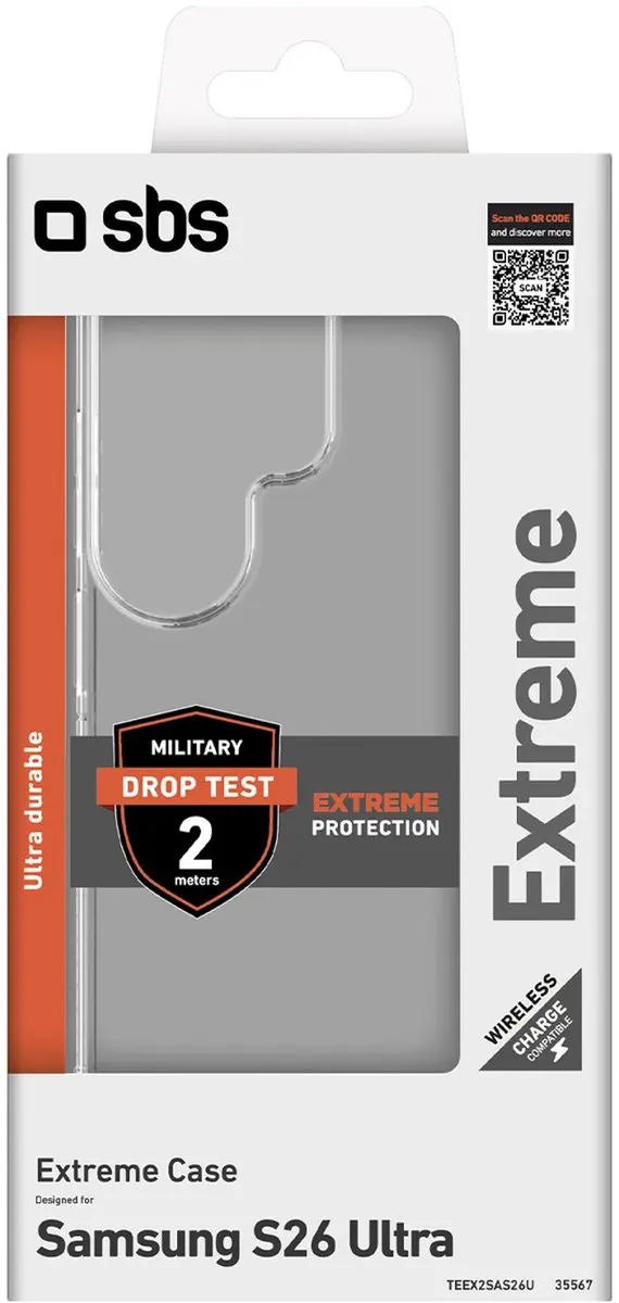 SBS Extreme X2 Beschermhoes Transparant - Samsung Galaxy S26 Ultra - afbeelding 6 van 6