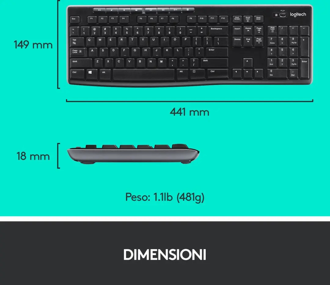 Logitech MK270 Draadloos Toetsenbord & Muisset - Zwart - afbeelding 2 van 6