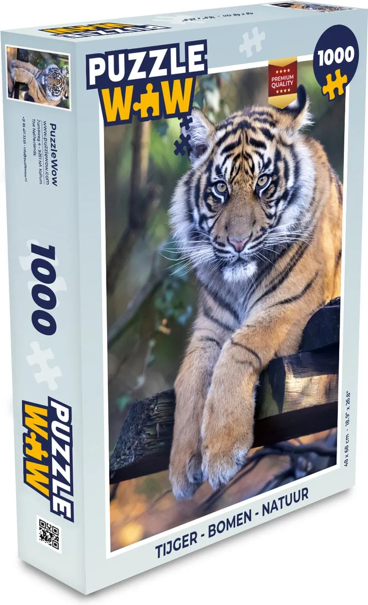 PuzzleWow Tijger Bomen Natuur Legpuzzel 1000 Stuks