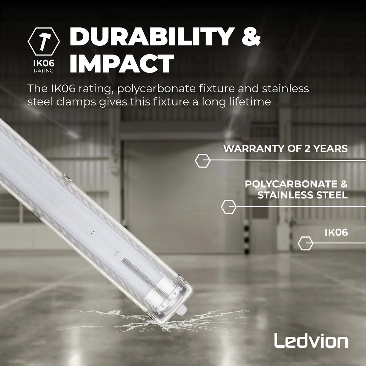 Ledvion LED TL Armatuur 60cm 2x7W 4000K - Grijs - afbeelding 2 van 6