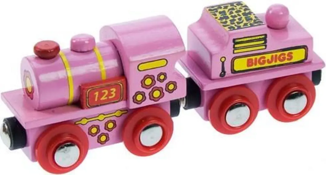 Bigjigs Houten 123 Locomotief met Wagon