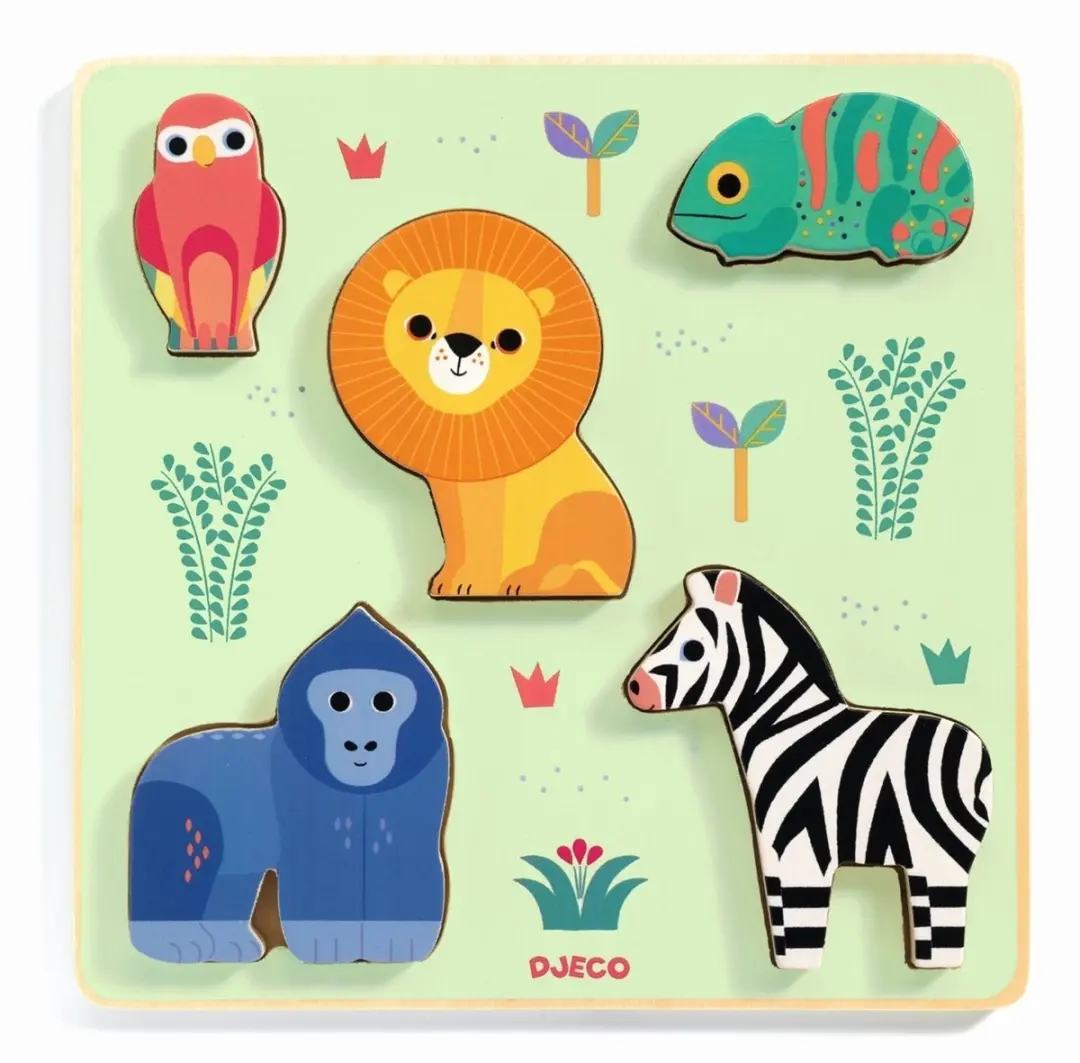 Djeco Puzzle Chunky Emilion Vormenpuzzel 5 Stuks