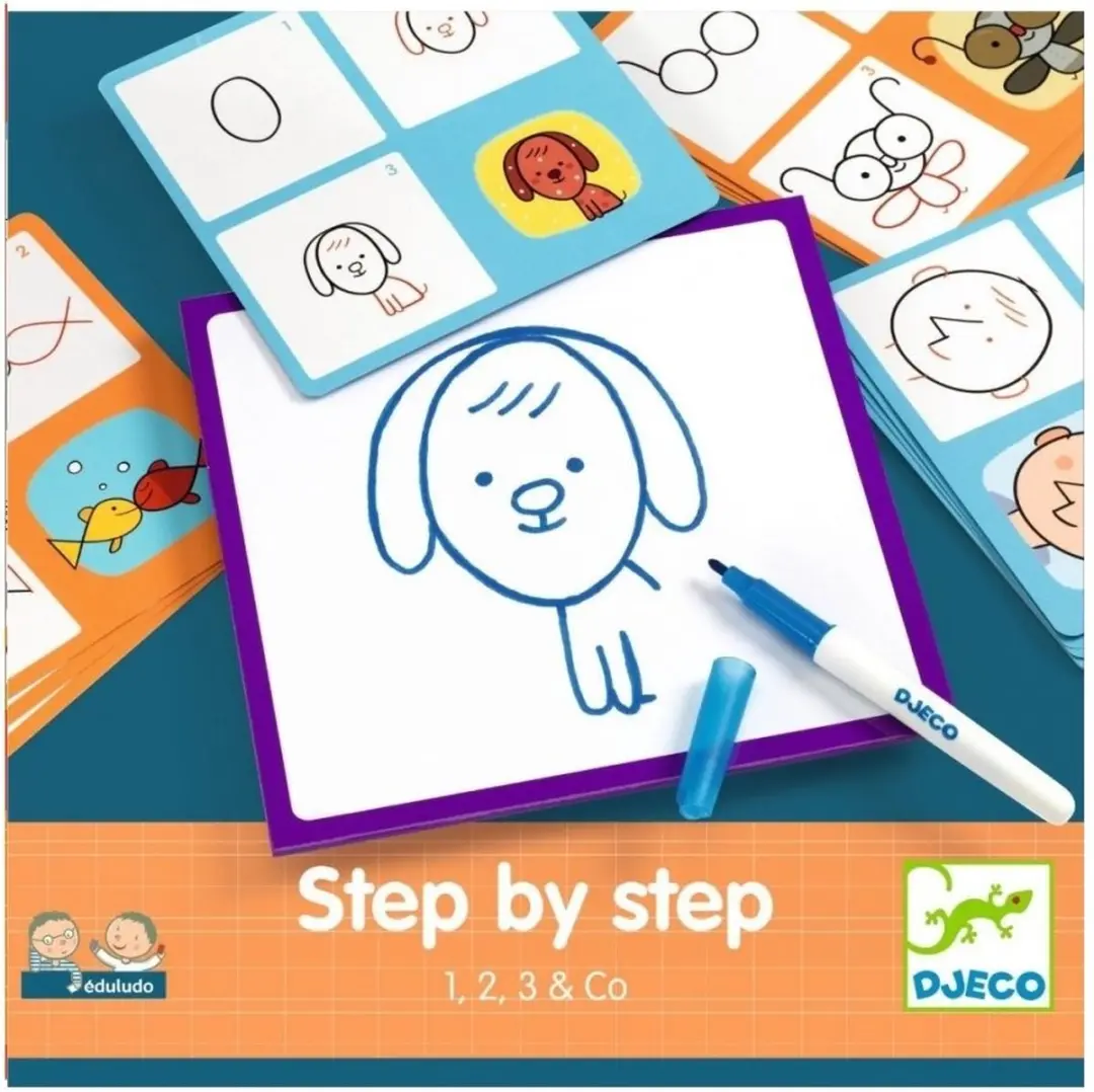 Djeco Leren Tekenen Stap voor Stap 1,2,3 & Co