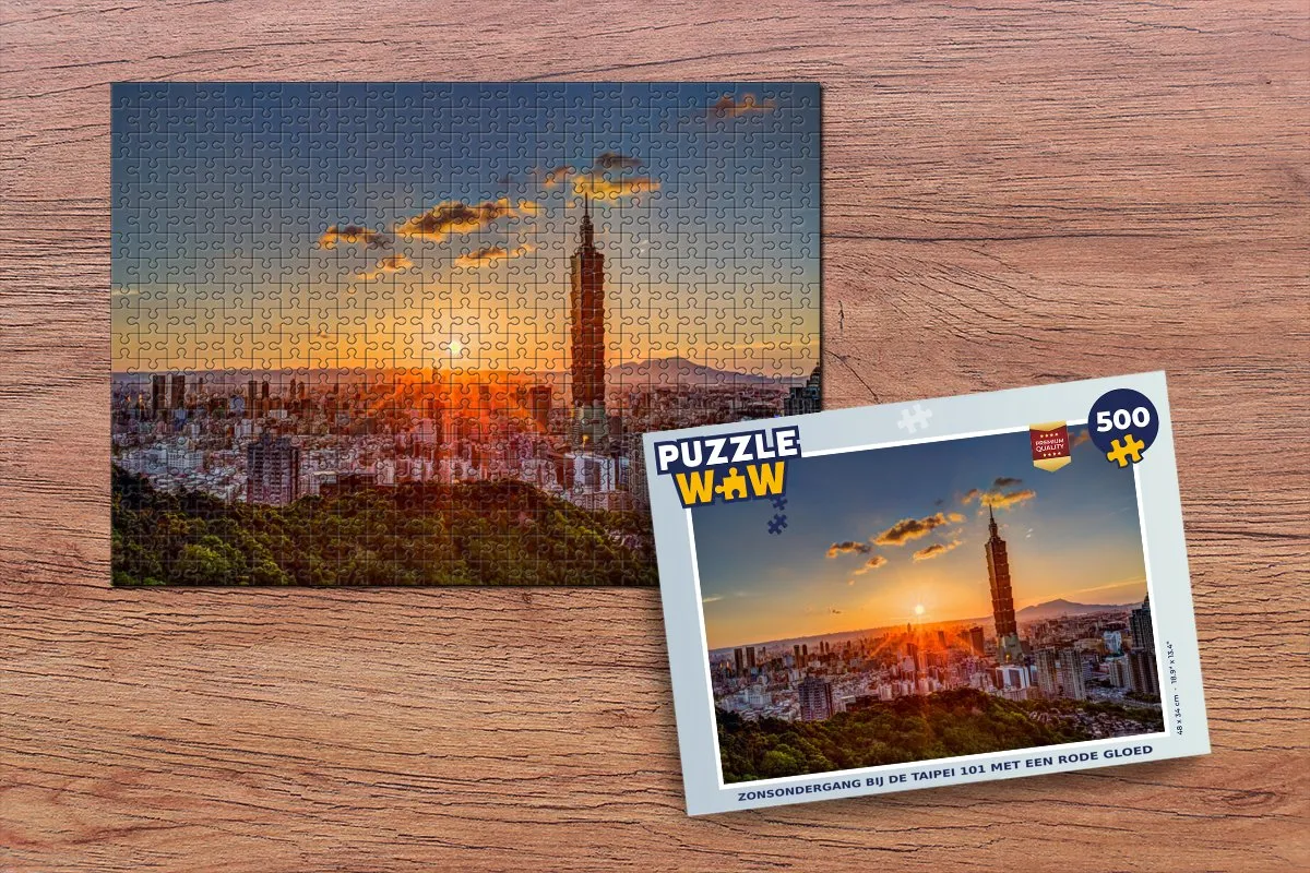 PuzzleWow Legpuzzel Taipei 101 500 Stuks - Multicolor