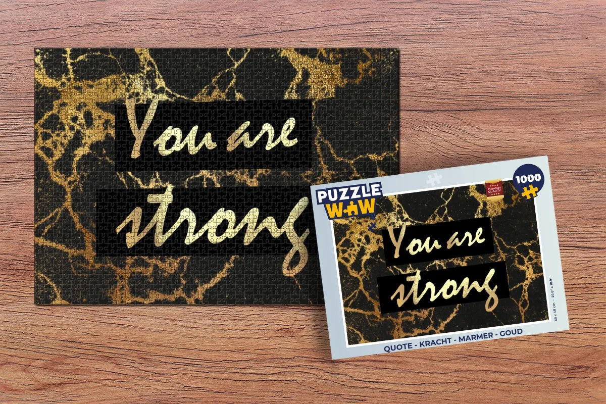 PuzzleWow Quote Kracht Marmerprint Legpuzzel 1000 Stuks - Multicolor