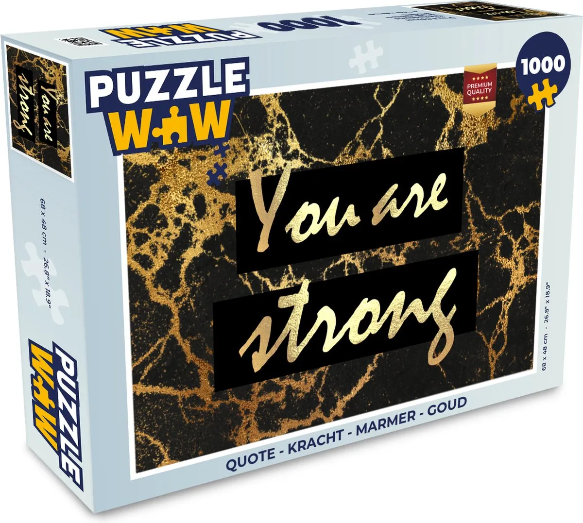 PuzzleWow Quote Kracht Marmerprint Legpuzzel 1000 Stuks - Multicolor