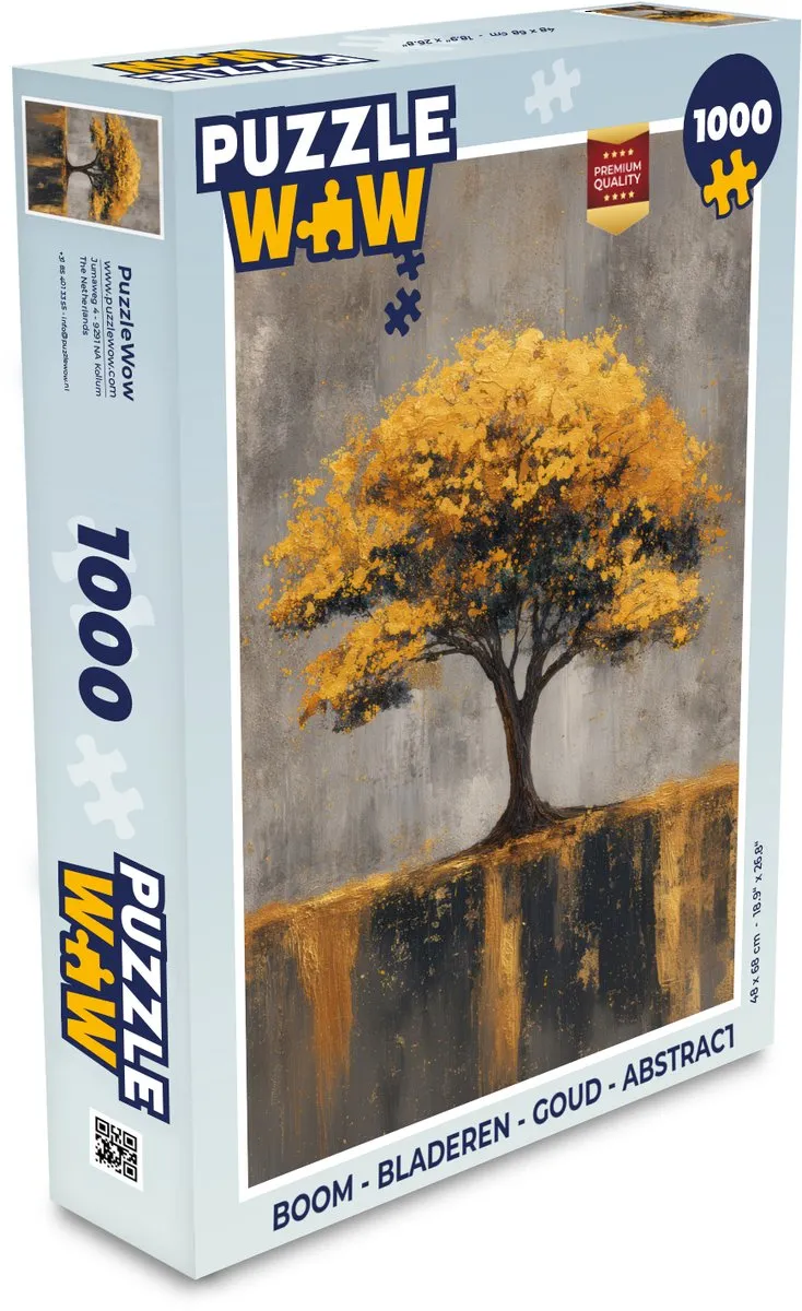 PuzzleWow Boom Legpuzzel 1000 Stuks - Goud Abstract