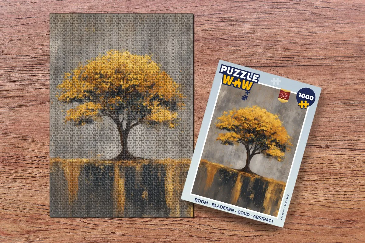 PuzzleWow Boom Legpuzzel 1000 Stuks - Goud Abstract