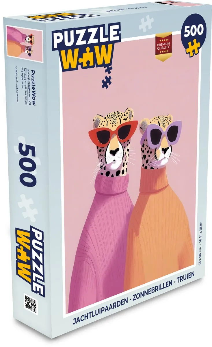 PuzzleWow Jachtluipaarden Legpuzzel 500 Stuks