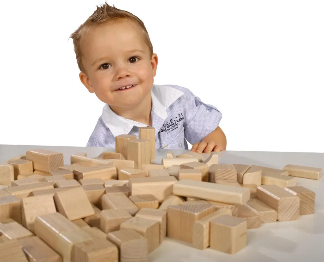 Eichhorn Natural Wooden Blocks 100 Stuks - afbeelding 3 van 6