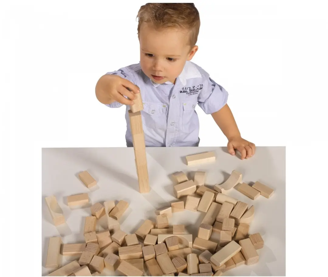 Eichhorn Natural Wooden Blocks 100 Stuks - afbeelding 5 van 6