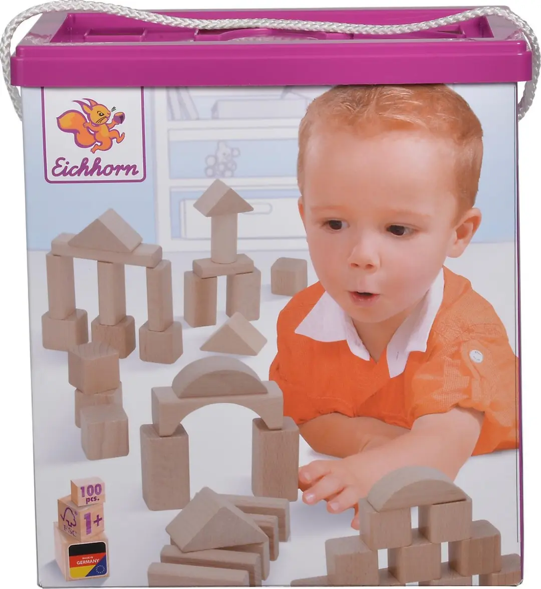 Eichhorn Natural Wooden Blocks 100 Stuks - afbeelding 6 van 6