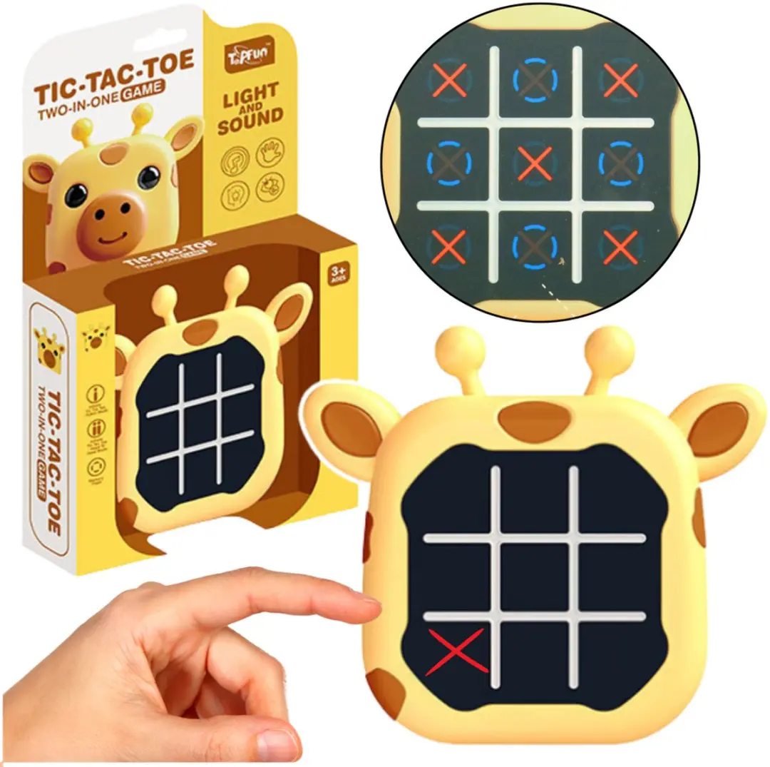 Lean Toys Elektronisch 3in1 Tic Tac Toe Memory Giraffe