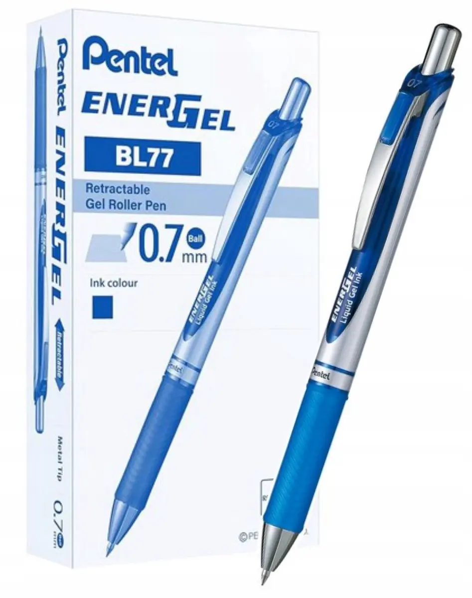 Pentel EnerGel BL77 Blauwe Gelpennen Set