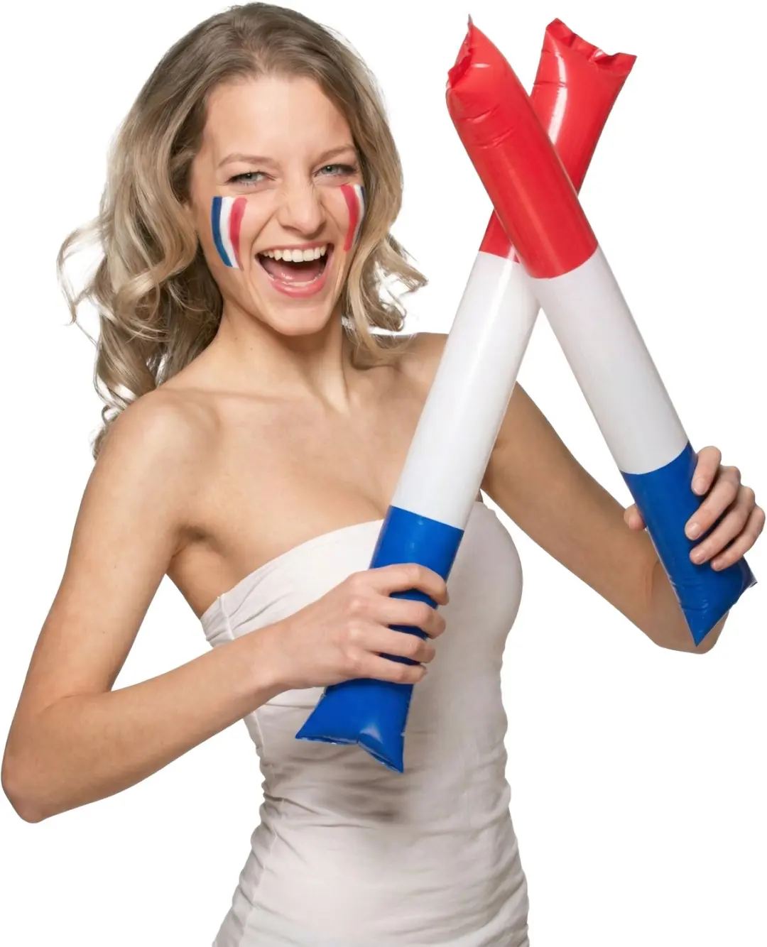 Opblaasbare sticks rood wit blauw