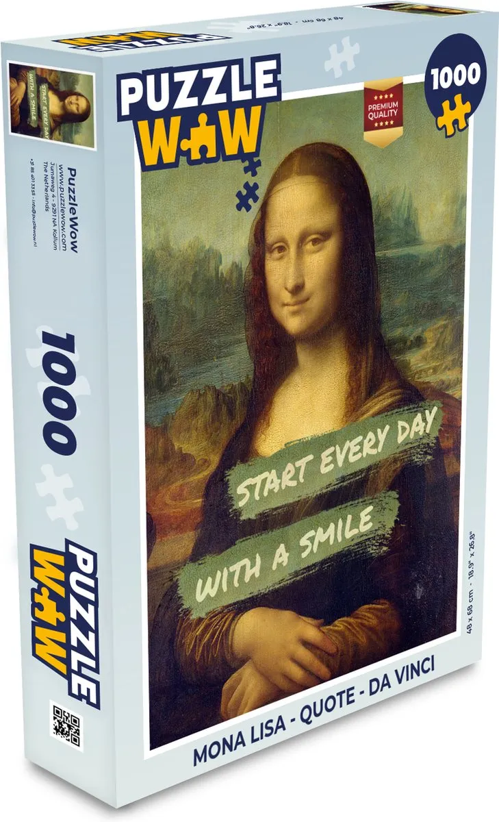 PuzzleWow Mona Lisa Legpuzzel 1000 Stuks