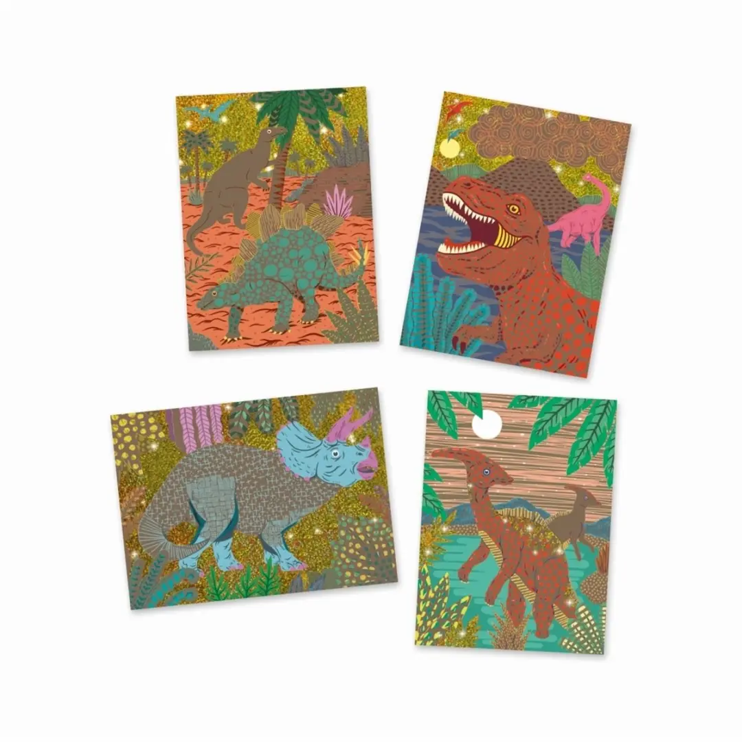 Djeco Scratch Knutselset Dino's - Multicolor