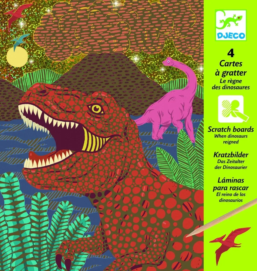 Djeco Scratch Knutselset Dino's - Multicolor