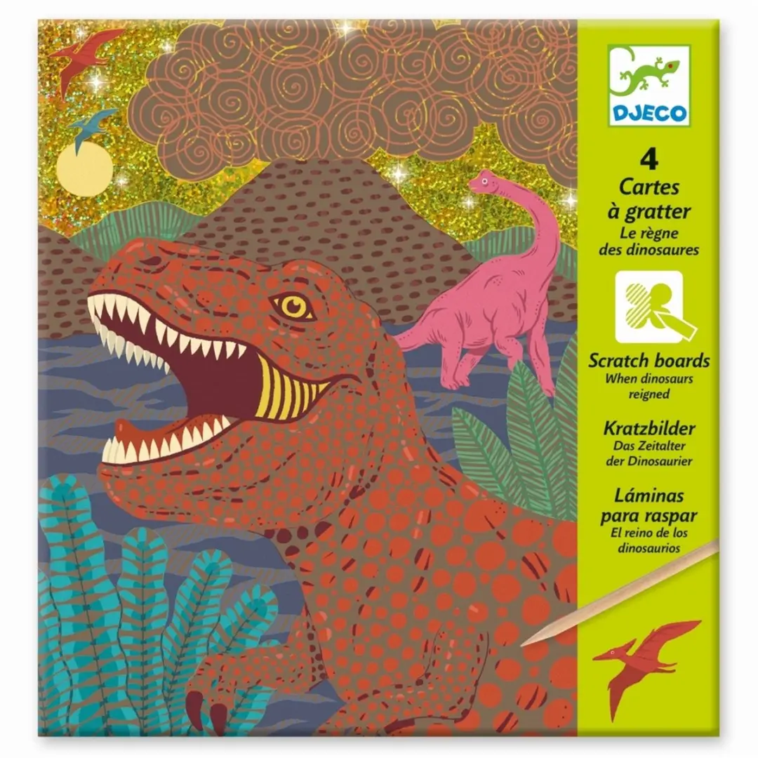 Djeco Scratch Knutselset Dino's - Multicolor