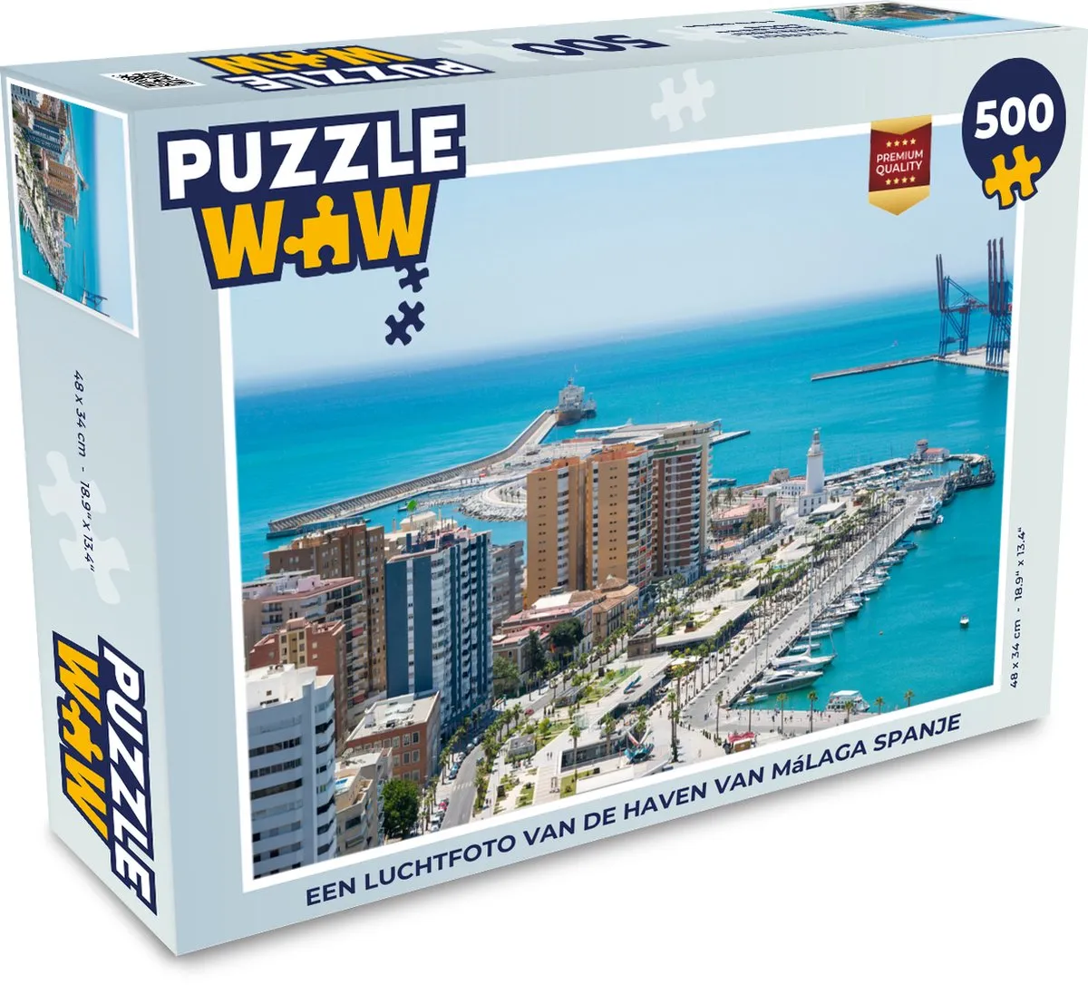 PuzzleWow Málaga Haven Legpuzzel 500 Stuks - Multicolor