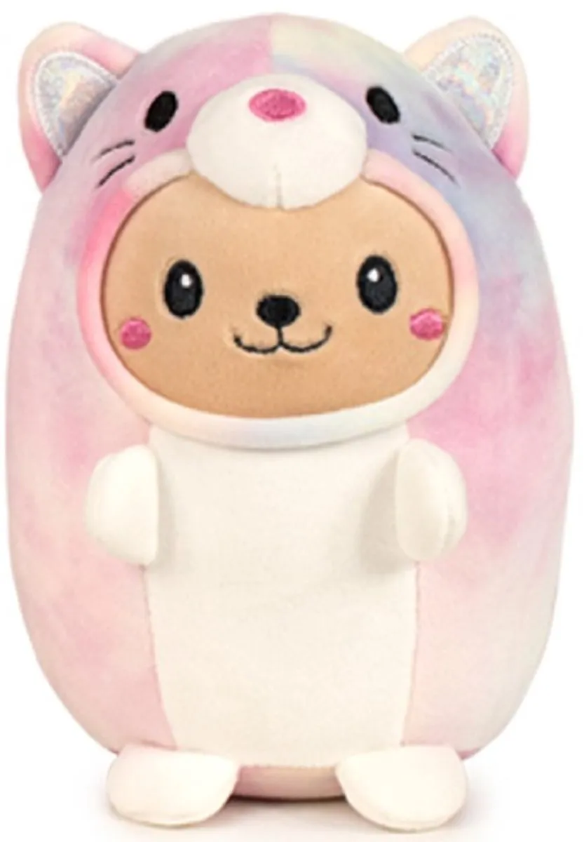 Topknuffels Kat in Regenboog Muis Onesie Pluche Knuffel 25cm