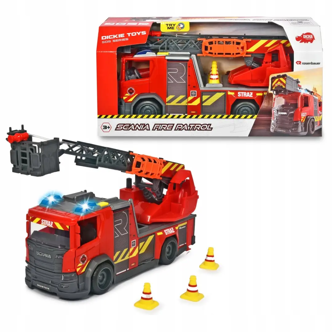 Dickie SOS Scania Brandweer Licht Geluid Speelgoed - afbeelding 3 van 3