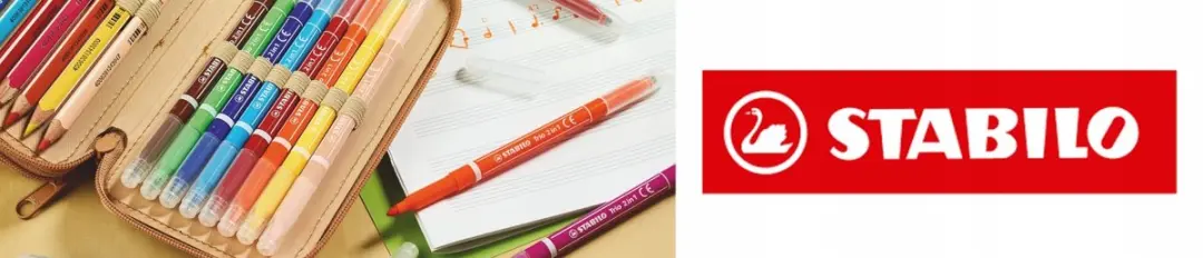 STABILO Trio 2-in-1 Zwarte Stiften: Schrijven & Kleuren