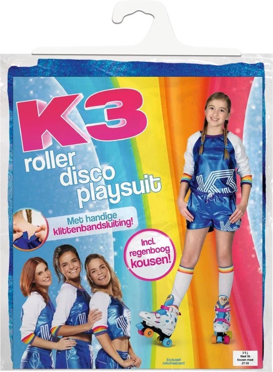 Studio 100 K3 Rollerdisco Verkleedpak 152 - Blauw