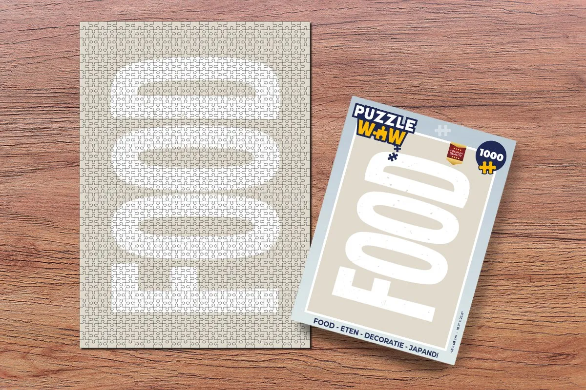 PuzzleWow Japandi Legpuzzel 1000 Stuks - Food/Wit/Beige