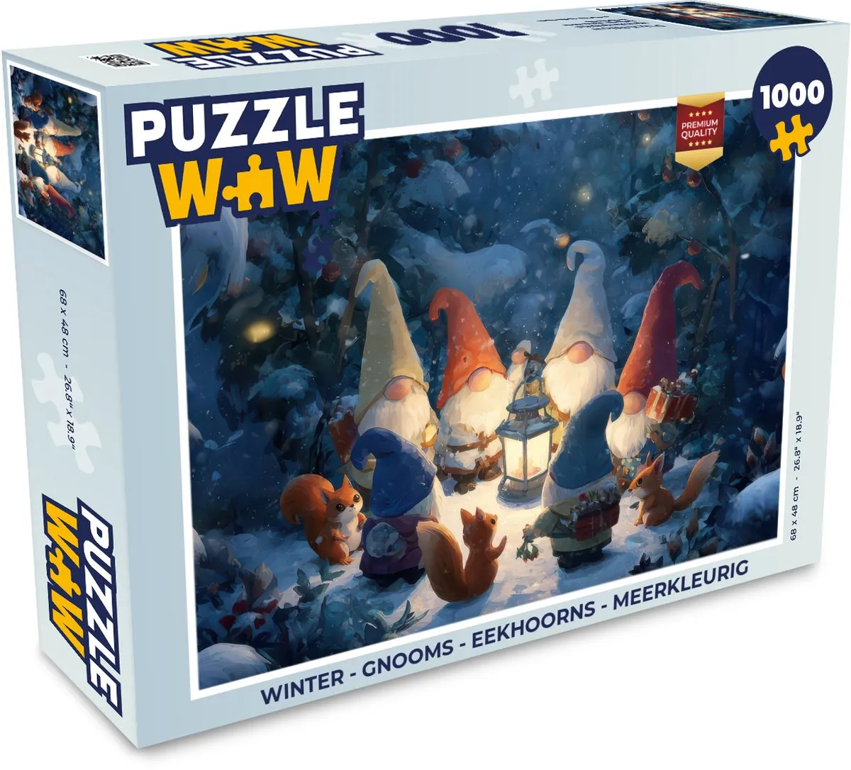 PuzzleWow Winter Gnooms Eekhoorns Puzzle 1000 Stuks - Meerkleurig