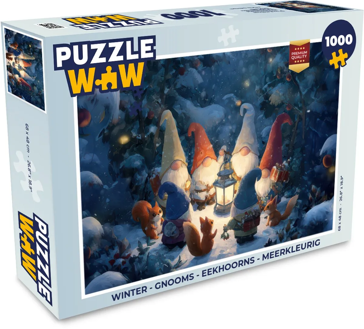 PuzzleWow Winter Gnooms Eekhoorns Puzzle 1000 Stuks - Meerkleurig