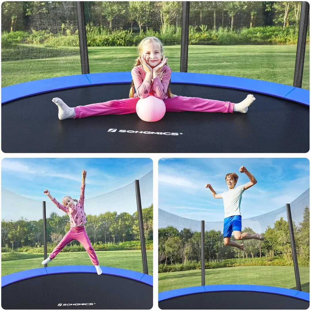 SONGMICS Outdoor Trampoline, Diameter 366 cm, Tuinuitrusting, met Ladder, Besche