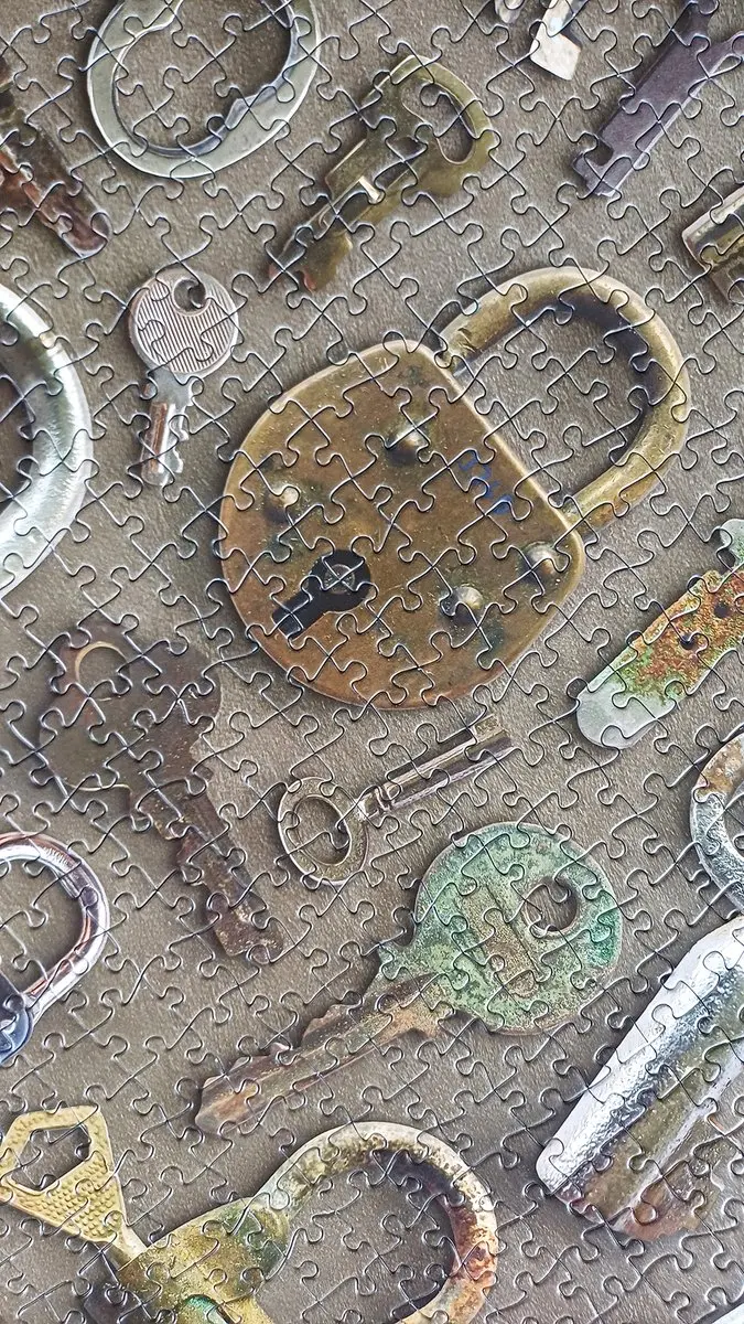 Tactic Puzzel 1000 Stukken - Sleutels & Sloten - Wit