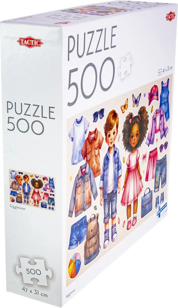 Tactic Puzzel 500 Stukjes - Vrolijke Illustratie Wit