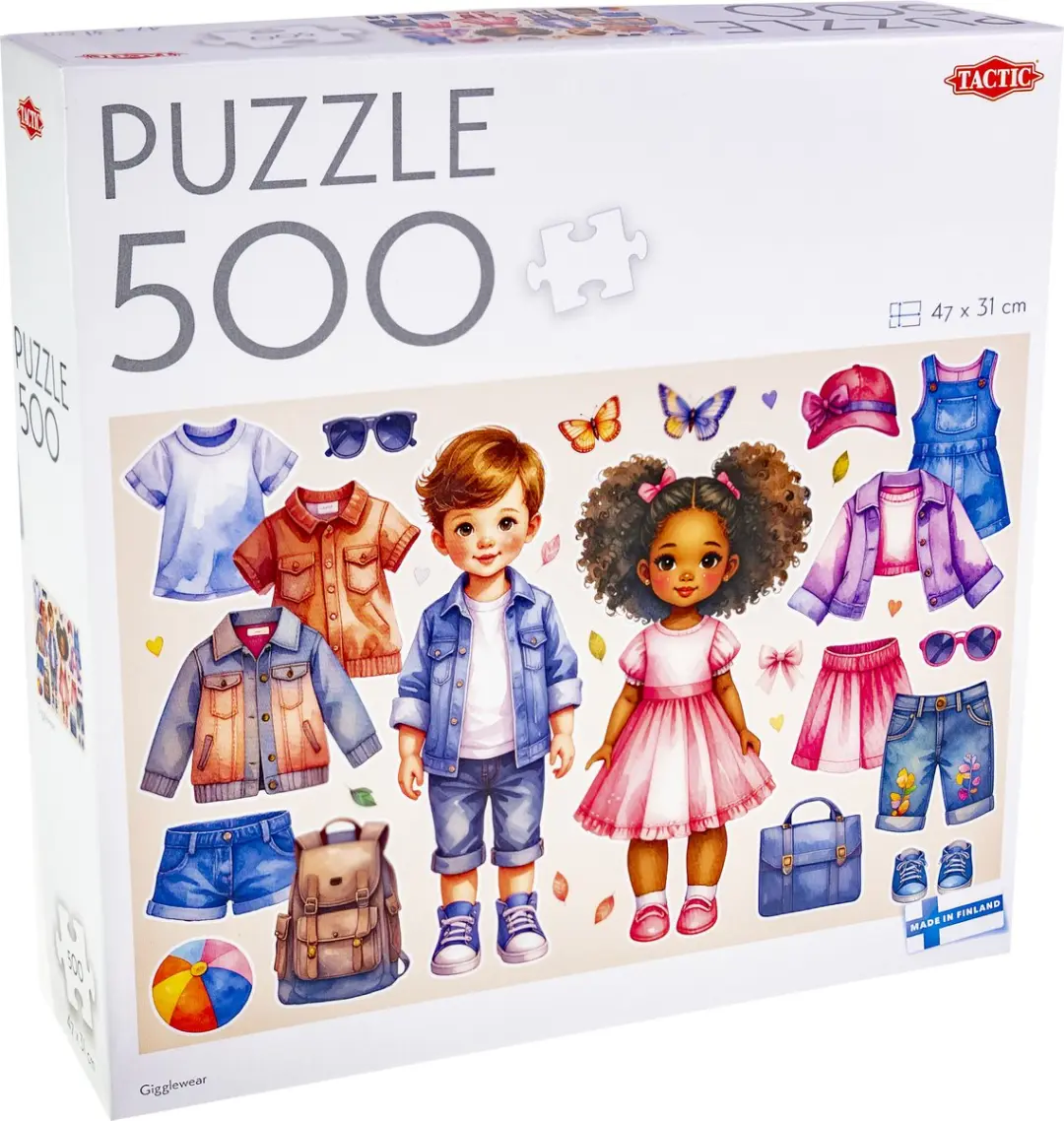 Tactic Puzzel 500 Stukjes - Vrolijke Illustratie Wit