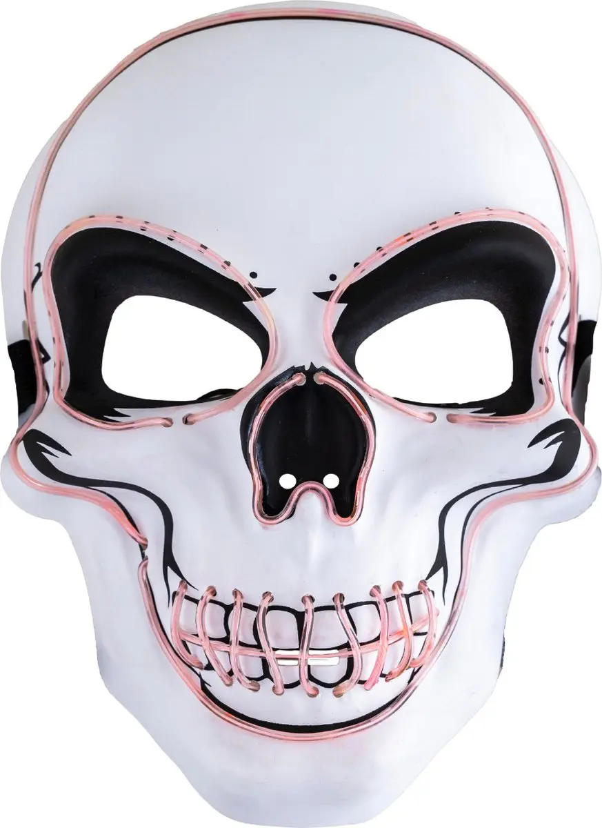 Halloween masker Doodshoofd met licht wit